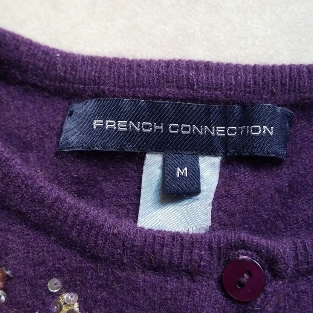 French Connection Wool Sequin Cropped Cardigan - image 7